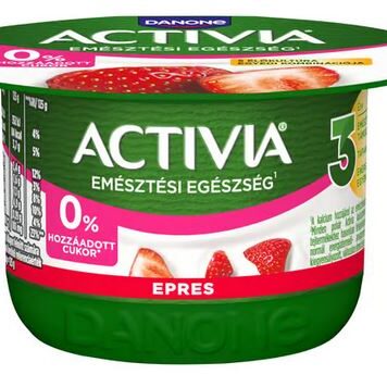 Danone Activia epres joghurt 0% cukor 125g