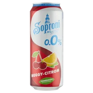 Soproni Meggy-citrom ízű alkoholmentes dobozos sör 0,5L DRS