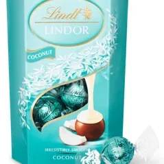 Lindt Lindor kókuszos tejcsokoládé golyók díszdobozban 200g