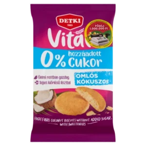 Detki édes hozzáadott cukor nélküli kókuszos omlós keksz 180g