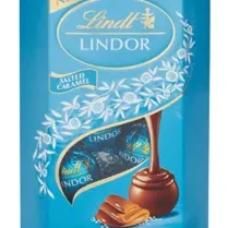 Lindt Lindor sós-karamellás tejcsokoládé golyók díszdobozban 200g