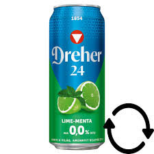 Dreher 24 Lime-menta ízű alkoholmentes dobozos sör 0,5L DRS