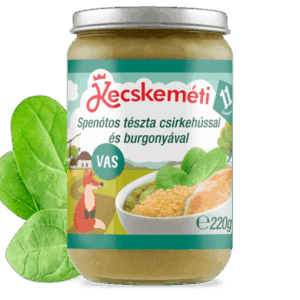 Kecskeméti spenótos tészta csirkehússal és burgonyával 11hós kortól 220g